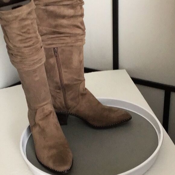 Steve Madden Wein Knee-High Tall Slouch Boot Women's Size 6.5 Western Boho Tan - Picture 11 of 14